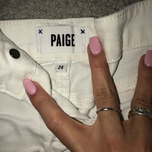 PAIGE white denim shorts